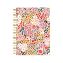 Süresiz Planlayıcı Spiralli Ajanda Defter Botanical 17x24 Cm Açık Gri