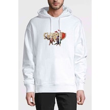 Clash Of Clans 2 Baskılı Beyaz Erkek Örme Kapşonlu Sweatshirt (531035080)