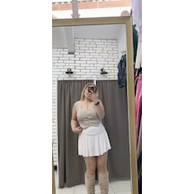 Krep Kısa Yelek Bej Krep Kısa Yelek Bej
