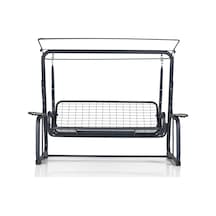 Erinöz Vitis 3 Kişilik Yatarlı Bahçe Salıncağı İskeleti - Mindersiz Antrasit