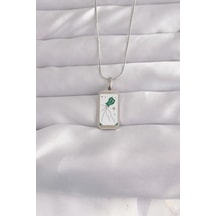 Mey İthalat 316l Çelik Gümüş Renk Beyaz Mineli Tarot Kolye - Özel Seri Meyeb66cdcedfdd4aa431fa0eeab4