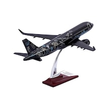 Zekupp Airbus A320, 1/100 Thy Siyah Renk, Desenli Uçak Maketi Zu-uck0113