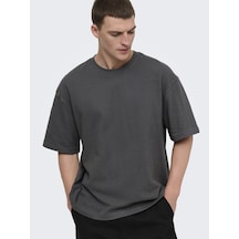 Only & Sons Onslenny Ovz Ss Strct Tee Noos Erkek Gri T-shirt - 22036392