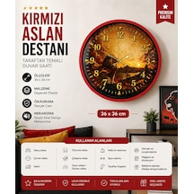 Kırmızı Aslan Destanı Taraftar Temalı 36 X 36 Cm Duvar Saati