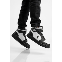 Siyah Beyaz Cırtlı Erkek Çocuk Hi Sneaker Çok Renkli