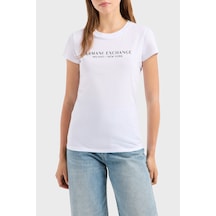 Armani Exchange Bayan T Shirt 8nytab Yjg3z 1000 Beyaz Beyaz