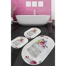 Cage Banyo Halısı Djt 3 Lü Set Çok Renkli