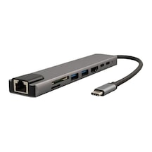 Raca Rc-29630 Type-c 8in1 Hdmı Çok Fonksiyonlu Usb 3.0 Dock Station Apple Uyumlu MacBook - Pc - Playstation - Xbox