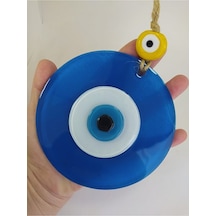 Mat Mavi Nazar Boncuğu El Yapımı Duvar Dekoru 12 Cm