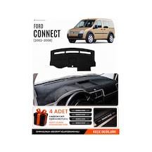 Ford Connect 2002-2008 Uyumlu Torpido Koruma, Torpido Örtüsü, Torpido Kılıfı - Siyah Gri