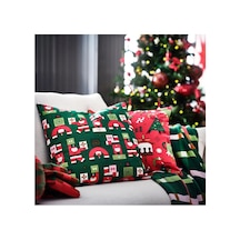 Ikea Vınterfınt Yastık Kılıfı 50 X 50 Cm Kırmızı - Yeşil - Açık Yeşil - Beyaz Çok Renkli