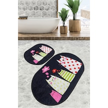Four Cats Banyo Halısı Djt 2 Li Set Çok Renkli