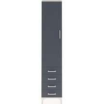 Arges Dolap 4 Raflı 4 Çekmeceli Tek Kapaklı 44x30x221 Aytaşı-antrasit Aytası