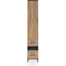Hyperion Dolap 3 Raflı 2 Çekmeceli Tek Askılı 44x44x243 Antrasit-çam Antrasit