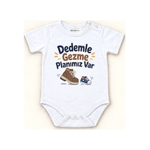Babylimon Dedemle Gezme Planımız Var Beyaz Kısa Kollu Çıtçıtlı Bebek Zıbını Beyaz - Dedemle Gezme Planımız Var - 928161932 Beyaz - Dedemle Gezme Planımız Var