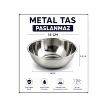 Metal Tas - Paslanmaz - 14 Cm