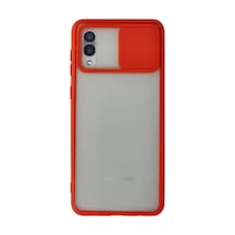 Samsung Galaxy Uyumlu, A02 Kılıf Palm Buzlu Kamera Sürgülü Silikon - Kırmızı