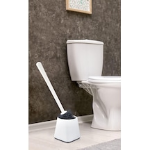 Silikon Wc Tuvalet Banyo Fırçası Klozet Fırçası Beyaz Kare Beyaz - Çok Renkli