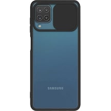 Samsung Galaxy M12 ile Uyumlu Kapak Lensi Açılır Kapanır Kamera Korumalı Silikon Kılıf
