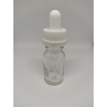 10Ml Cam Şeffaf Şişe İnce Cam Damlalık Beyaz Çocuk Kapak(10 Adet)