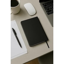 Fark Tanıtım Defter, Noktalı Defter, Termo Deri Kapaklı Noktalı Defter, 128 Yaprak A5 Defter, Ofis Ve Kırtasiye, Plan, Notebook Siyah 124-Pembe