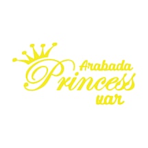 Arabada Princess Var Araba Sticker 17x17 Cm Sarı