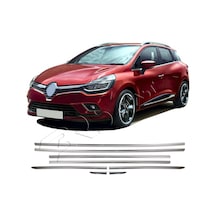 Renault Clio 4 Sw Uyumlu 2012-2019 Krom Cam Çıtası 8 Parça Paslanmaz Çelik