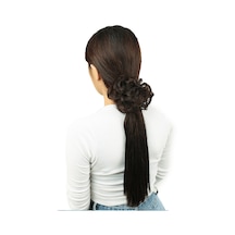 Saçlı Lastikli Topuz Toka / Koyu Kahve - Mydr-462389 Çok Renkli