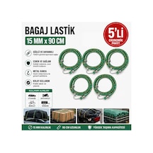 Dmax Bagaj Lastiği 15 Mm X 90 Cm Güçlü Ve Esnek Yük Sabitleme Lastiği