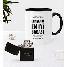 Kişiye Özel Dünyanın En İyi Babası Siyah Kupa Bardak Benzinli Met N11.1477