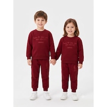 Eray Alp Kids Unisex Çocuk Bordo Eşofman Takımı Günlük Rahat Kombin