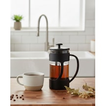 Pratik Demleme 350 Ml Taşınabilir Şık Cam French Press Bitki Çayı & Kahve Siyah