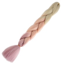 Afrika Örgülük Ombreli Sentetik Saç 100 Gr. - Platin / Soft Turuncu / Soft Lila