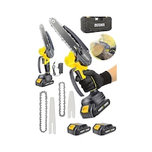 Alman 148 Vf 10 Ah%100 Kömürsüz Motor Akülü Dal Kesme Budama Testere Bıçkı Makinesi 15 Cm Sarı