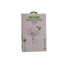 Soultech SC180B-I 20 W QC/3.0 USB-A To Lightning Seyahat Şarj Aleti Beyaz