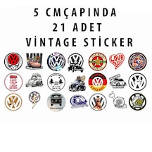 Vintage Vosvos 21 Adet Sticker Seti
