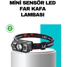 Mey İthalat Hareket Sensörlü Şarjlı Led Far Suya Dayanıklı Çok Modlu Çok Renkli