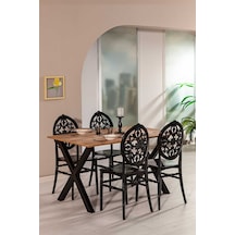 Matrix Maxima Açık Ceviz / Venüs Mutfak Masa Takımı - Siyah Matrix Maxima Açık Ceviz / Venüs Mutfak Masa Takımı - Siyah