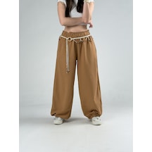 Cocopelli Kemerli Taba Kadın Baggy Pantolon Coc3070