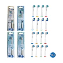 16 Adet Sensetive + X Cross + 3d Maxcare Oral-b Uyumlu Yedek Diş Fırçası Başlıkları