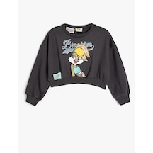 Koton Lola Bunny Sweatshirt Lisanslı Uzun Kollu Şardonlu Pamuklu Antrasit 5wkg10542ak Antrasit