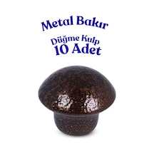 10 Adet Metal Yuvarlak Düğme Kulp - Çocuk Odası, Mutfak Ve Dolap İçin Modern Çekmece Kulbu Bakır Bakır