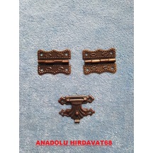 Papatya Dekoratif Mini Tavla Menteşe ve Klips Antik Renk 2tk