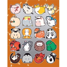 Sevimli Şişman Hayvanlar Sticker Seti Laptop Ajanda Pc Tablet Telefon Defter Etiket Bullet Journal Diğer