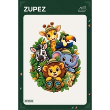 Zpz509 Safari Arkadaşları Totemi Ütüyle Uygulanabilir Transfer Baskı - 911529792