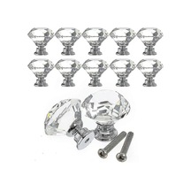 10 Adet Kristal Cam Düğmeler Pratik Dayanıklı Dolap Çekmece Kolları Şeffaf Kapı Düğmeleri Ev Çekmecesi İçin Kristal Cam Düğmeler