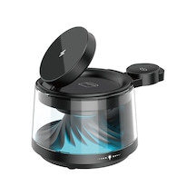 Wiwu Wi-w039 5in1 Kablosuz Şarj Standı Ambiyans Işık Bluetooth Speaker Hoparlör Özellikli 15w Siyah