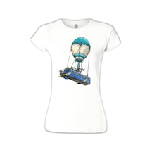 Fortnite - Bus Beyaz Kadın Tshirt 001