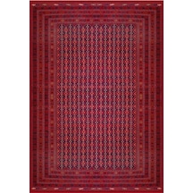 Çam Halı Gloria Td754 Bordo Afgan Desen Dokuma Saçaklı Kilim