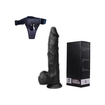 Hızlı Express Owen 24 Cm Belden Bağlamalı Kemerli Siyah Realistik Protez Penis